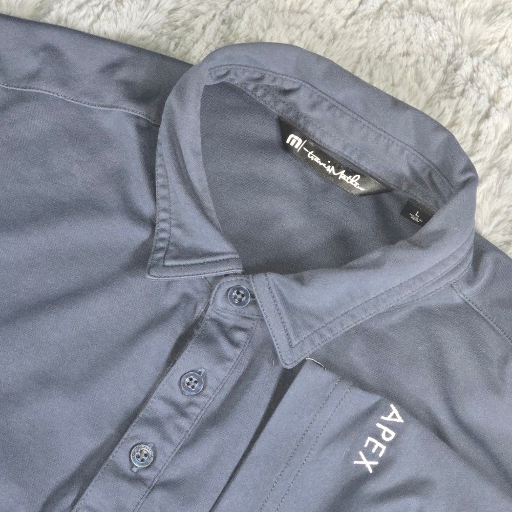 Travis Mathew Mens L Gray Pima Cotton Blend Apex Polo Shirt Short SLV RN123280